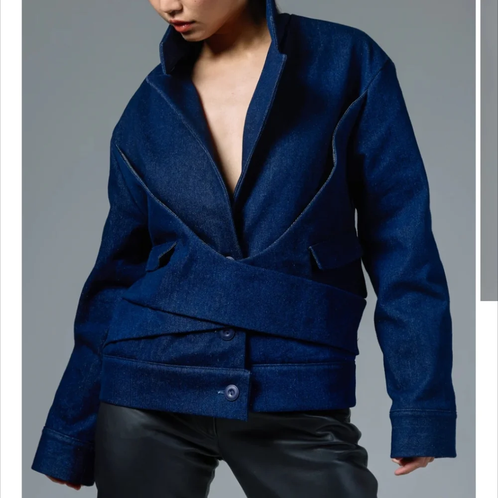 Stylish Navy Fall Jacket Unisex - Picture 4 of 5